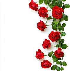 Beautiful arrangement of fresh red roses on bright background, symbolizing love, romance, and elegance for various creative projects and designs