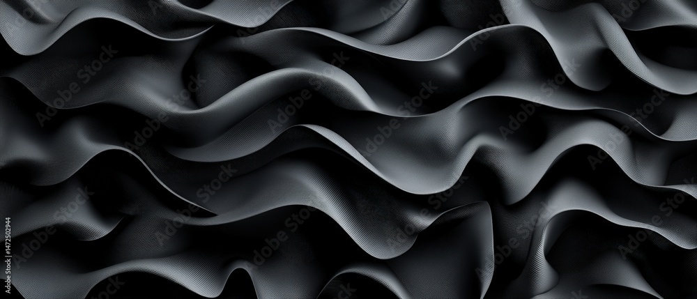 Poster abstract black waves undulate rhythmically creating a visually captivating and modern background tex