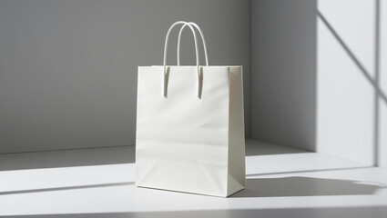 white paper bag mokup on white background