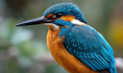 Regal Kingfisher Portrait Vibrant Plumage Detail