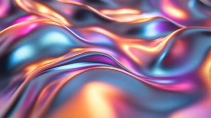 Abstract iridescent wavy metallic fabric