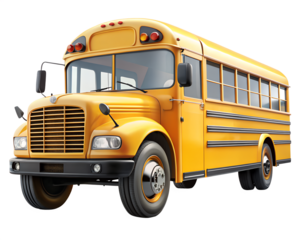 school bus isolated isolated on white background. Transparent PNG file available with high quality.