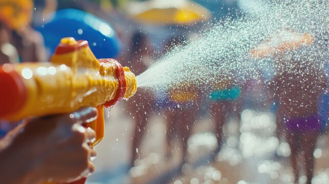 Summer Fun Water Gun Spraying Water Outdoors
