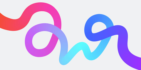 Wavy shape with Colorful gradient. Vector illustration.