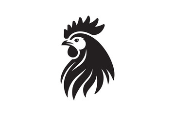 Obraz premium simple and unobtrusive Hen head vector silhouette illustration isolated in white background