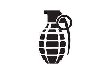 simple and unobtrusive Grenade vector silhouette illustration isolated in white background