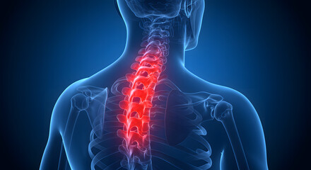 Spine Pain Illustration: Medical Visualization of Spinal Problems