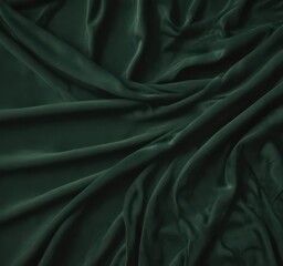 Obraz premium Dark green velvet fabric swatch, elegant drape , background, photography, close up