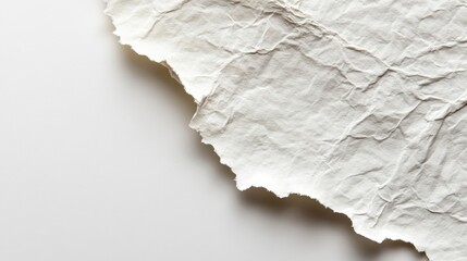 Crumpled White Paper Texture on Plain Background