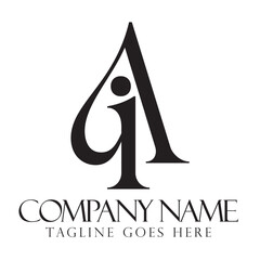 Creative letter AI or IA vector logo design for luxury, fashion, jewelry, boutique, and startup