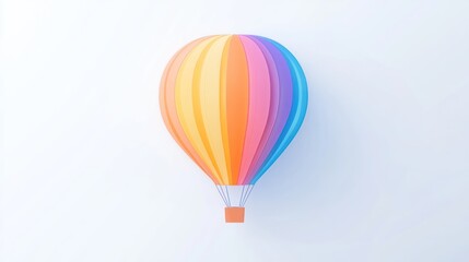 Fototapeta premium Rainbow Hot Air Balloon: A Colorful Journey of Dreams and Imagination