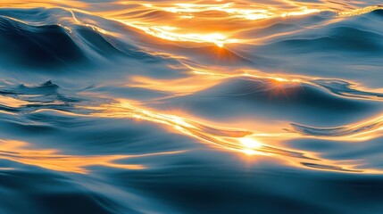 Shimmering Reflections on Tranquil Water Surface at Sunset
