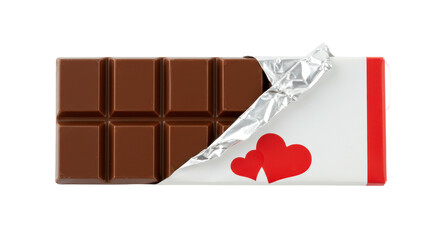 Isolated Chocolate Bar with Hearts