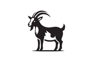 simple and unobtrusive  Goat vector silhouette illustration isolated in white background