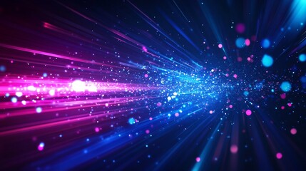 Fototapeta premium Dynamic light burst digital space abstract art vivid colors close-up energy flow for creative inspiration