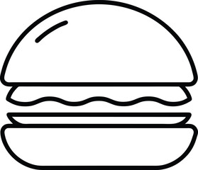 burger black on white background