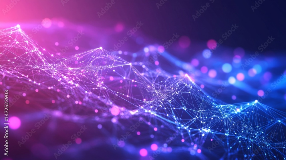Poster dynamic digital wave patterns abstract concept visual art futuristic environment close-up view techn