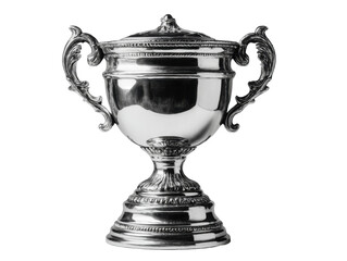 Fototapeta premium Modern gallery event celebratory trophy display in elegant setting. Isolated on transparent background, png.