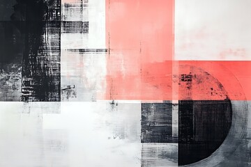 Abstract art with color blocks and brushstrokes
