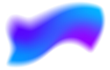 Blurry blue gradient colored shape. Fluid liquid mesh element with holographic effect. Soft aura gradation wavy graphic. Bright iridescent organic bubble