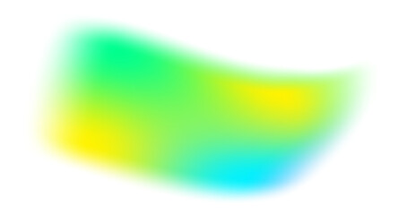 Blurry gradient colored shape. Fluid liquid green element with holographic effect. Soft aura gradation wavy graphic. Bright iridescent organic bubble