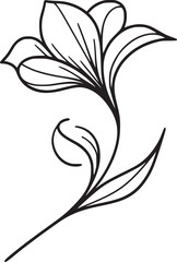 This is an illustration of flowers in a simple and modern line art style.