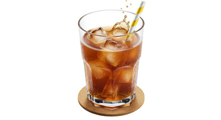 Isolated Glass of Cola with Ice