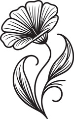 This is an illustration of flowers in a simple and modern line art style.