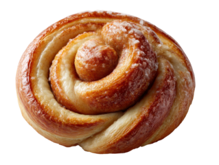 Fresh cinnamon roll bakery food photography cozy environment. Isolated on transparent background, png.