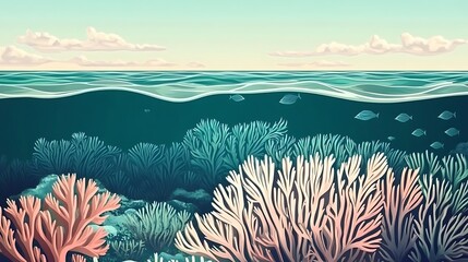 Underwater Coral Reef Scene. (2)