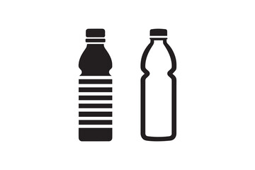 Obraz premium simple and unobtrusive Water drinks bottle vector silhouette illustration isolated in white background