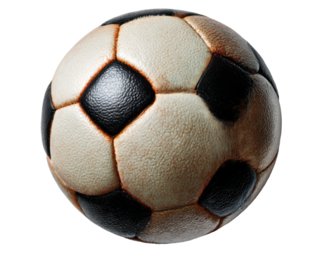 Exciting soccer game action stadium sports outdoor overhead view. Isolated on transparent background, png.