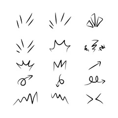 Drawing Stroke Editing Sketch Line Graphics. Scribble Hand Drawn Line Drawing and Editing Design Elements