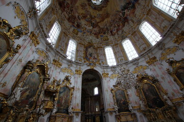 Ettal Abbey a Benedictine monastery in the village of Ettal close to Oberammergau and Garmisch-Partenkirchen in Bavaria, Germany.