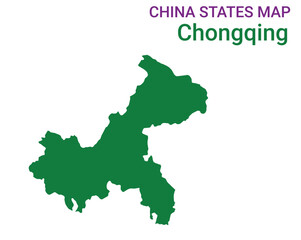 Fototapeta premium High detailed map of Chongqing vector illustration. Outline Chongqing province map on white background. China.