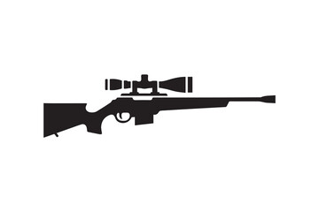 Naklejka premium simple and unobtrusive Sniper rifle vector silhouette illustration isolated in white background