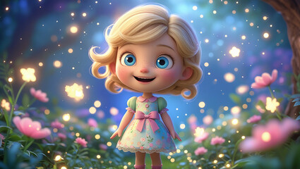 Fototapeta premium Little girl in a dress