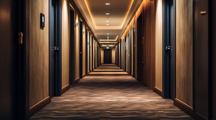 Empty hotel corridor