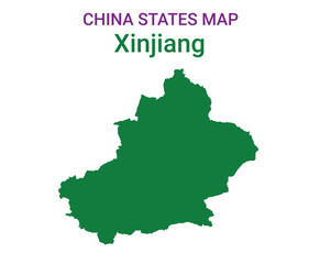Obraz premium High detailed map of Xinjiang vector illustration. Outline Xinjiang province map on white background. China.