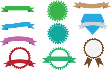 Colorful Banners Labels and Badges Set for Branding and Design