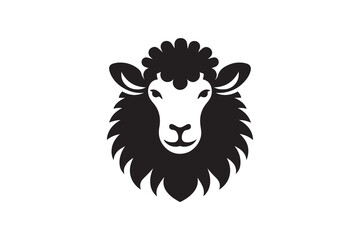 Obraz premium simple and unobtrusive sheep head vector silhouette illustration isolated in white background