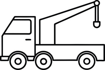 vector illustration of a crane truck