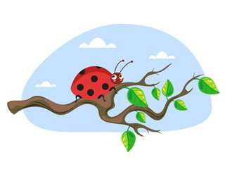 Lady bug insect isolated concept. Vector cartoon design element illustration	