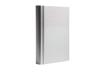 Front view of a white book cover isolated on transparent background
