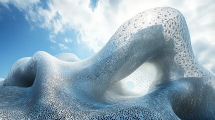 Fototapeta premium Sculptural, flowing forms in a futuristic landscape.
