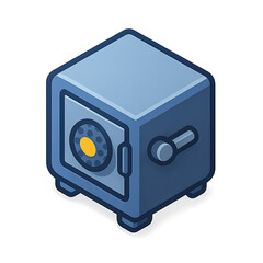 Obraz premium Isometric Illustration of a Steel Safe Box for Security and Protection of Valuables