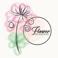 Abstract pink floral vector design illustration with spring flowers 