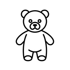 Obraz premium Cute teddy bear illustration in a simple outline style 