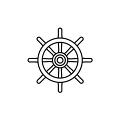 Obraz premium Steering wheel icon in nautical design