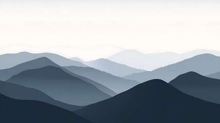 Misty Mountain Range Landscape. (2)